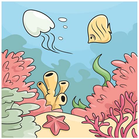 How To Draw A Coral Reef Easy Step By Step Tutorial Easy Drawing Guides