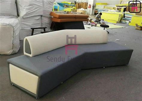 Bicolor Modern Upholstered Booth Bench Seating Commercial Booth Sofa