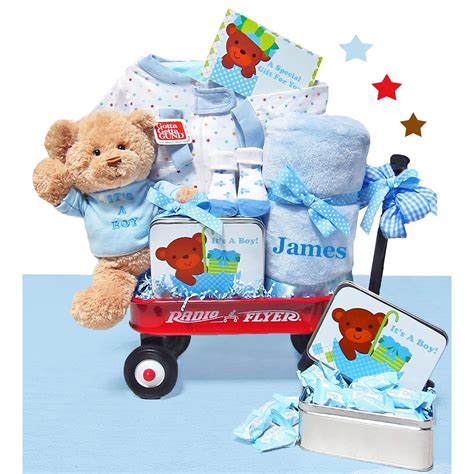 Nappy cakes are crafted to look like a tiered cake, so they're ideal for a celebration such as the arrival of a new baby Baby Boy Basket | Gift basket Ideas | Baby boy gifts ...