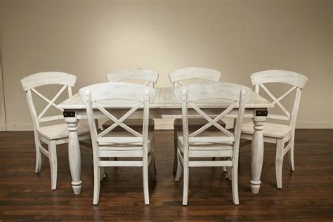 Riverside Regan 7pc Rectangular Dining Set In Farmhouse White By Dining