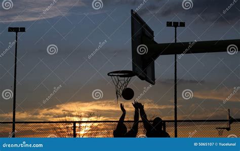 Basketball Stock Image Image Of Silhouettes Athletes 5065107