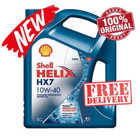 Shell Helix Hx7 10w40 Sn Pluscf Semi Synthetic Engine Oil 4l 10w 40