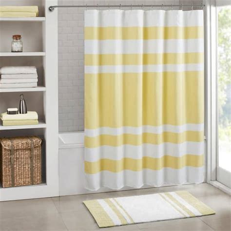 Madison Park Spa Waffle Yellow 72 In X 72 In Shower Curtain Mp70 6828