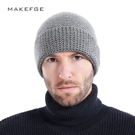 Winter Cashmere Mens Cap Hats Fashion Bonnet Gorros Caps For Men Thick