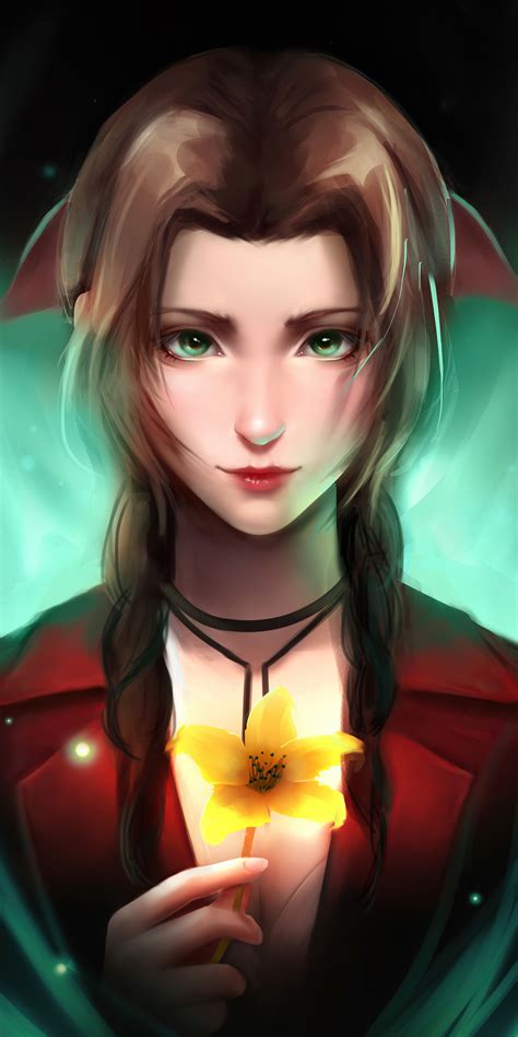 1080x2160 Aerith Ff7 Fan Art 4k One Plus 5thonor 7xhonor View 10lg