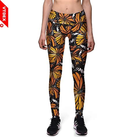 Vtdex Butterfly Pattern Fitness Yoga Sports Leggings Women Gym Tights