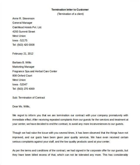 A termination letter is a communication to the employee regarding the end of the employment term. contract termination letter template free sample example format sales agreement cancellation ...