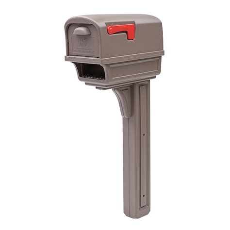 Gibraltar Mailboxes Post Mount Brown Plastic Standard Mailbox With Post