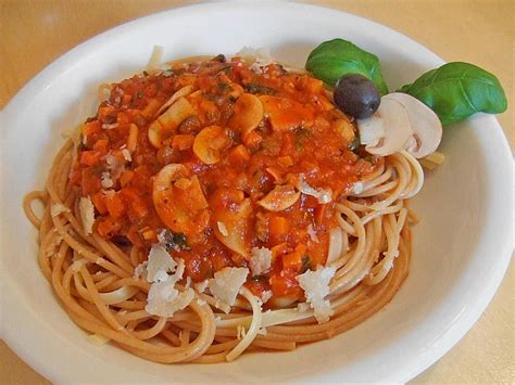 Spaghetti mit Tomaten Champignon
