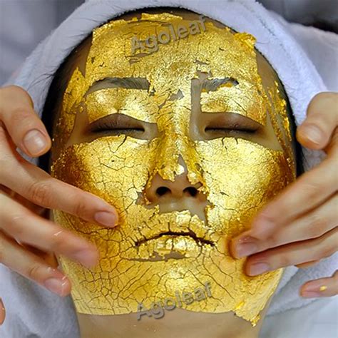 100 Pcs 24k Gold Leaf Anti Aging Wrinkle Facial Spa Face Mask