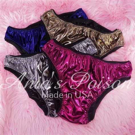 Anias Poison FOIL Full Solid Color Bikini Cut Soft Satin Lined SISSY