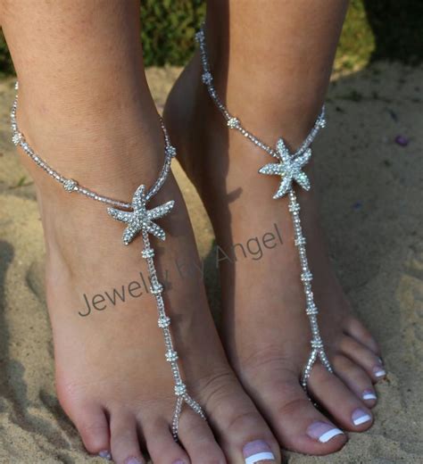 Rhinestone Starfish Foot Jewelry Wedding Starfish Barefoot Sandal