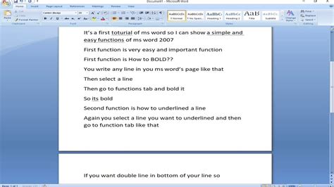 How To Use Ms Word 2007 1st Tutorial Youtube