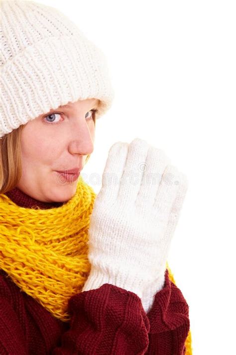Freezing Woman Stock Photo Image Of Blond Cuddle Hold