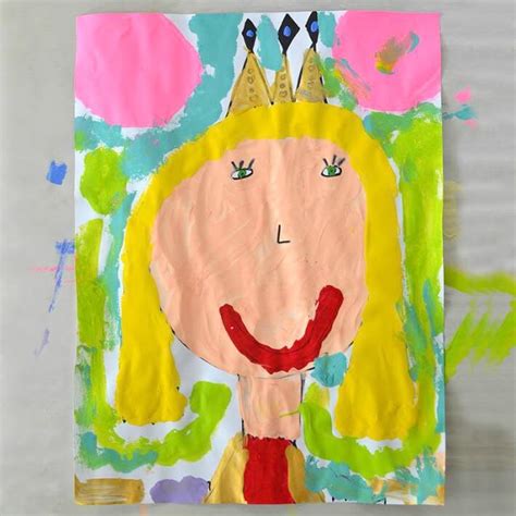 Using glue, write out mom onto a sheet of construction paper. Queen Mom Mother's Day Portraits Painted by Kids (A Mother ...