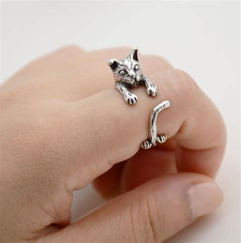 Cat Ring Adjustable Ring Cat Jewelry Cat T Etsy