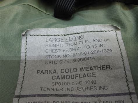 Army Issue Woodland Bdu Gore Tex Jacket Wetcold Weather Parka Large