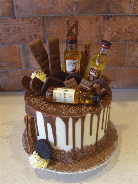Whiskey Chocolate Drip Birthday Cake Beer Beer Cake Alcohol Cake