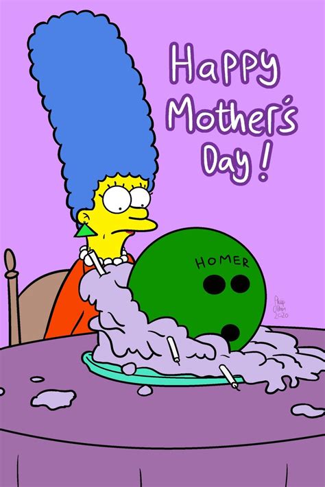 The Simpsons Marge Inspired Mothers Day Card Etsy