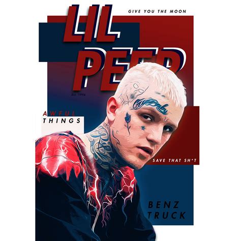 Lil Peep Poster Print With Customisable Song Titles Emo Rap Etsy