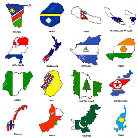 World Flag Map Sketches Collection 09 Stock Illustration Illustration