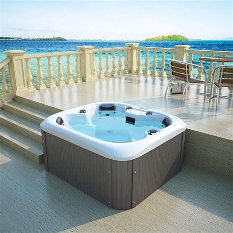 Outdoor Whirlpool For 4 Persons Spa Black With 20 Massage Jets Heating Ozone Supply24
