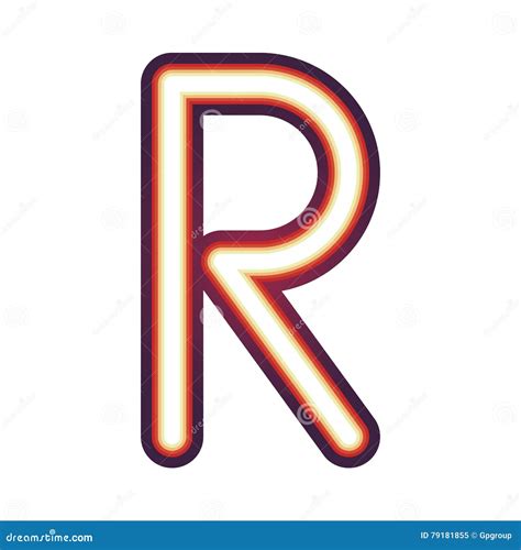 Glowing Neon Letter R Stock Vector Illustration Of Latin 79181855
