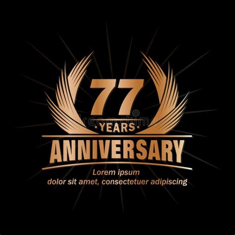 77 Years Anniversary Elegant Anniversary Design 77th Years Logo