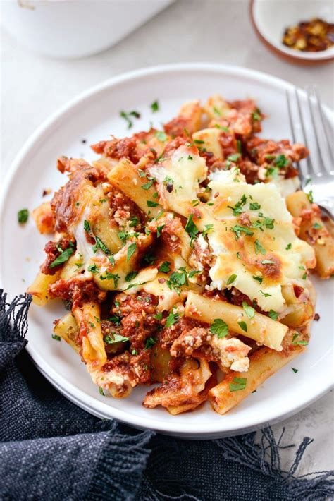 Spicy Italian Sausage Baked Ziti Simply Scratch