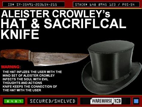 Aleister Crowleys Hat And Sacrificial Knife Warehouse 13 Artifact