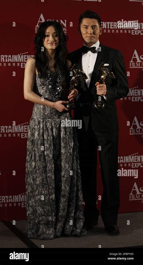 Chinese Actress Zhou Xun And Japanese Actor Masahiro Motoki Celebrate