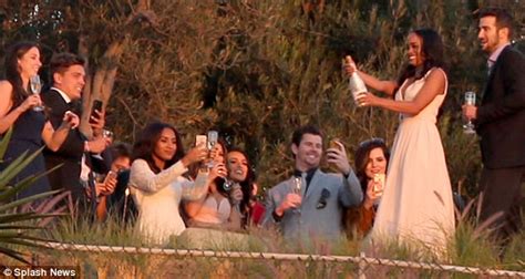 The announcement was made while the bachelor was still airing, which is a first in the show's history. Bachelorette Rachel Lindsay wears white at engagement bash ...