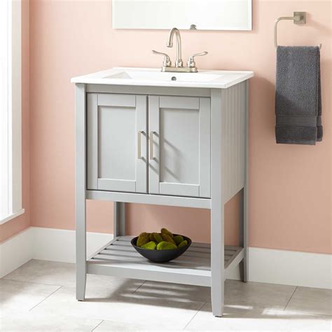 Take your bathroom to a whole new level by updating or replacing the vanity. 24" Valerie Vanity - comes in gray, paint a slate blue and ...