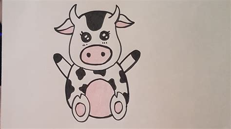 Tutorial Como Dibujar Una Vaca Kawaii Facil Paso A Paso Youtube