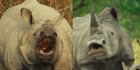 One Of The Many Differences Between Asian And African Rhinos Is Their