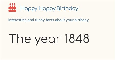 The Year 1848 Calendar History And Birthdays