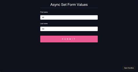 React Hook From Async Set Form Values Codesandbox