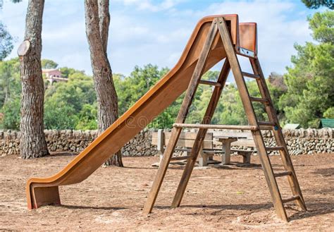 Wooden Children S Slide Stock Image Image Of Leisure 50055197