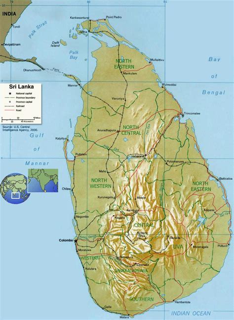 Sri Lanka Map Political Regional Maps Of Asia Regional Political City
