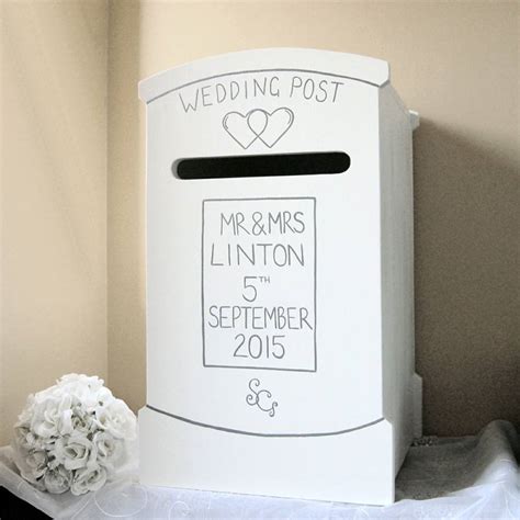 Wooden Personalised Wedding Post Box By Lindleywood
