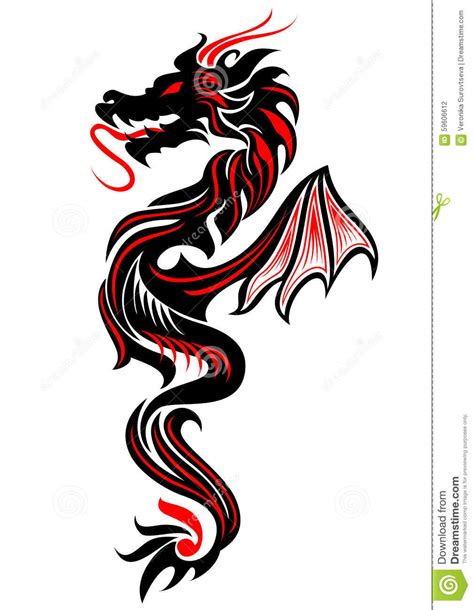 10 Colored Tribal Dragon Tattoo