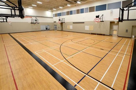 Synthetic Vinyl Floor In School Gymnasium Sports Complex Sports