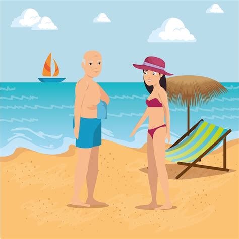 premium vector people on the beach summer vacation