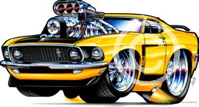 Take your content to the next level with templates, fonts, stickers, & more! 1969 Boss Mustang Cartoon