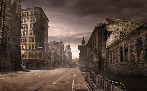 There is an empty wide street and a car in the far back. 10 Top Destroyed City Street Background FULL HD 1920×1080 ...