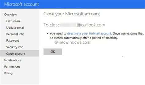 The user account that you are currently signed in does not appear under list of accounts. How To Close & Delete Outlook.com Account