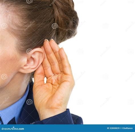 Closeup On Business Woman Listening Stock Image Image Of Business