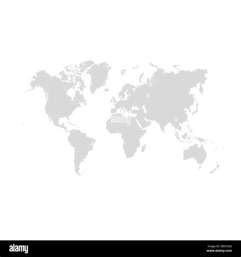 Mapa Mundial Aislado En Fondo Blanco Plantilla De Tarjeta Gris De