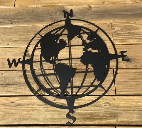World compass | Metal signs, World globe, Custom metal signs