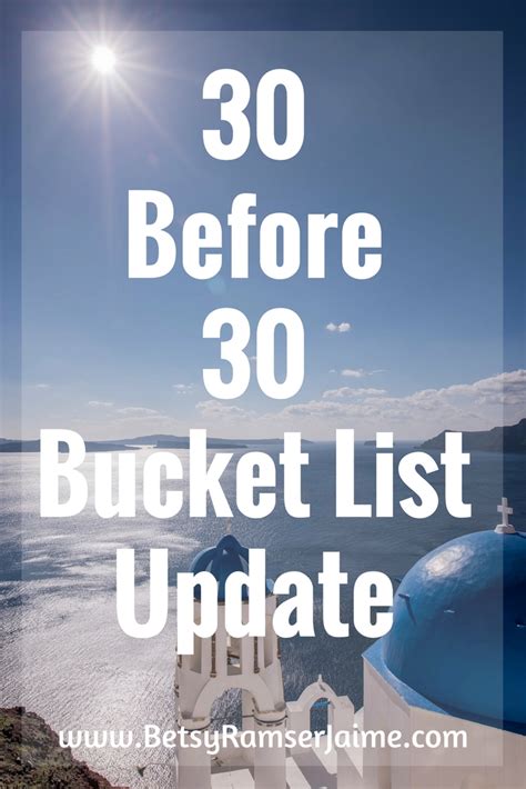 30 Before 30 Bucket List Update Betsy Ramser Jaime Productivity